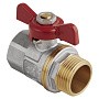 Кран латунный шаровой MVI AquaHit BV.314.04 DN 15 PN 25 бабочка муфта-штуцер полнопроходной никелированный купить в Нижнем Новгороде | "Проконсим"