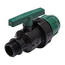  Кран шаровый ПЭ PN 10 компрессионные комбинированный обжимное-щтуцер (252500749) со склада Проконсим в Нижнем Новгороде