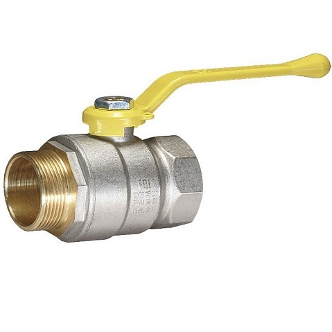 Кран латунный Temper серия 83 DN50 PN25 никелированный газовый рычаг м-шт ГОСТ Р 59553 купить в Нижнем Новгороде | "Проконсим"