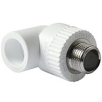 Угольники ПП DN 20-32 PN 25 комбинированные с наружной резьбой белые Pro Aqua купить в Нижнем Новгороде | "Проконсим"