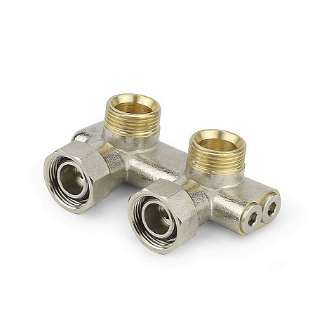 Узелы нижнего подключения VARMEGA VM139 DN20 угловой двухтрубный 3/4''x3/4'' евроконус, перекрёстный муфта-штуцер купить в Нижнем Новгороде | "Проконсим"