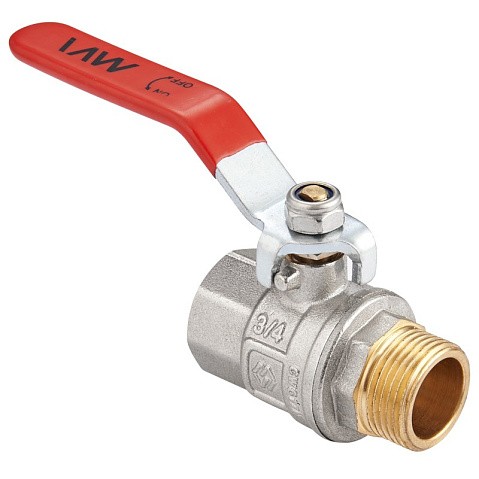 Кран латунный шаровой MVI BV.512 DN 15 PN 40 никелированный полнопроходной муфта-штуцер рычаг купить в Нижнем Новгороде | "Проконсим"
