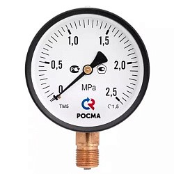  Мановакуумметр Росма ТМВ-110Р.00 общетехнический, 40мм, -0.1-0.15MPa, резьба M10x1, радиальный, класс точности 2.5 (930099001) со склада Проконсим в Нижнем Новгороде