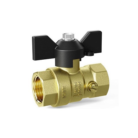 Кран латунный шаровой DN 15 PN 16 под манометр G1/2''-М20х1,5'' муфта-муфта бабочка LD Pride 44.340.15.20 купить в Нижнем Новгороде | "Проконсим"