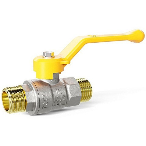 Кран латунный шаровой LD Pride GAS DN15 PN 40 никелированный рычаг штуцер-штуцер купить в Нижнем Новгороде | "Проконсим"