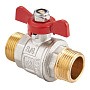 Кран латунный шаровой MVI BV.515 DN 20 PN 40 никелированный полнопроходной штуцер-штуцер бабочка купить в Нижнем Новгороде | "Проконсим"