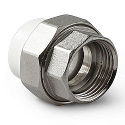 Распродажа! Муфта комбинированная ПП 32-1 1/4'' PN25, с накидной гайкой, белая, Pro Aqua PA29019  (251239811) со склада Проконсим в Нижнем Новгороде