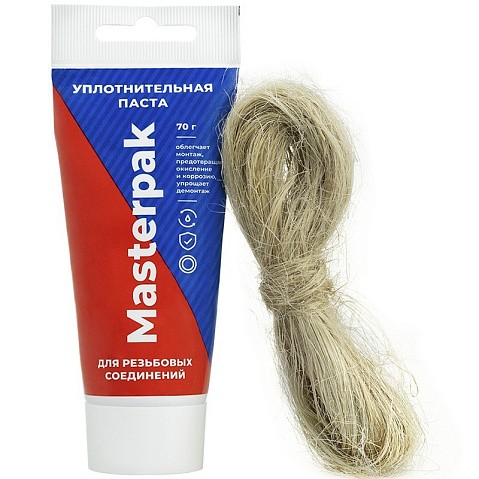 Набор уплотнительный паста +лён для воды, пара 70гр+14гр Masterpak купить в Нижнем Новгороде | "Проконсим"