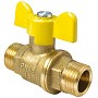Краны латунные шаровые газовые 11Б27фтМ DN 15-20 PN 40 бабочка штуцер-штуцер Valfex.279.LB3 купить в Нижнем Новгороде | "Проконсим"