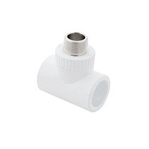 Акция! Тройники ПП DN 20-40 PN 25 комбинированные с наружной резьбой белые PlasticPro  (251440310) со склада Проконсим в Нижнем Новгороде