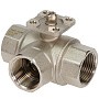 Краны латунные шаровые трехходовые DN 20-25 PN 40 никелированные под привод РИДАН AMZ-113R купить в Нижнем Новгороде | "Проконсим"
