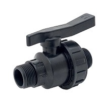 Кран шаровый ПЭ PN 10 резьбовой штуцер-штуцер (252500779) со склада Проконсим в Нижнем Новгороде