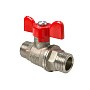 Кран латунный шаровой Valfex.219.NB1 11Б27фт1М DN 20 PN 40 никелированный штуцер-штуцер бабочка купить в Нижнем Новгороде | "Проконсим"