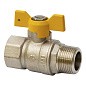 Кран латунный шаровой газовый MVI BV.814 DN 20 PN 25 никелированный полнопроходной муфта-штуцер бабочка купить в Нижнем Новгороде | "Проконсим"